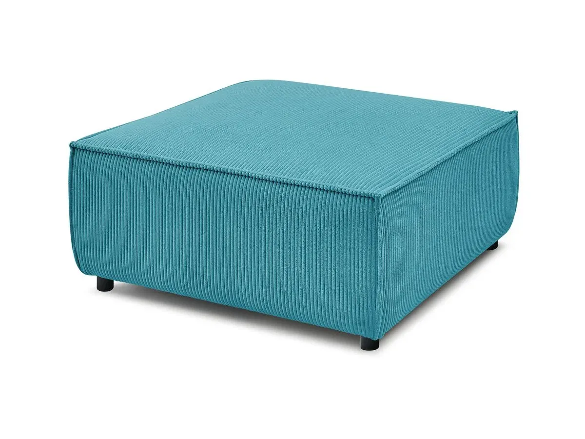 Pouf pour canapé modulable NIHAD tissu velours côtelé bleu clair   BOBOCHIC