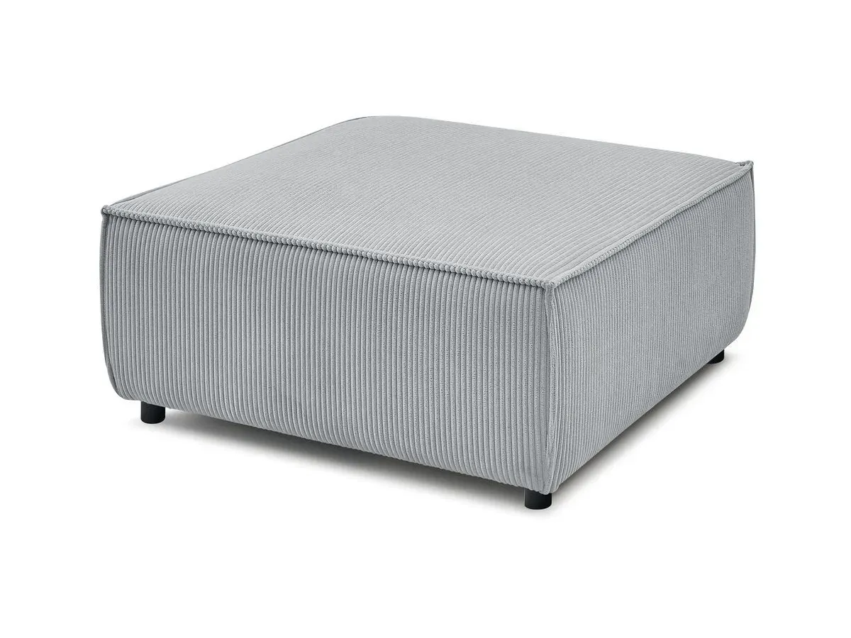 Pouf pour canapé modulable NIHAD tissu velours côtelé gris clair   BOBOCHIC