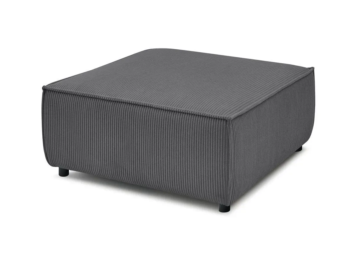 Pouf pour canapé modulable NIHAD tissu velours côtelé gris foncé   BOBOCHIC