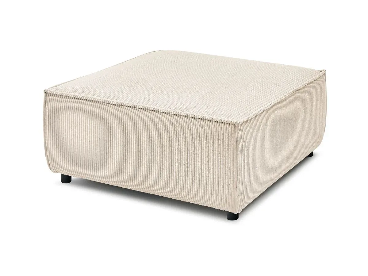 Pouf pour canapé modulable NIHAD tissu velours côtelé beige   BOBOCHIC
