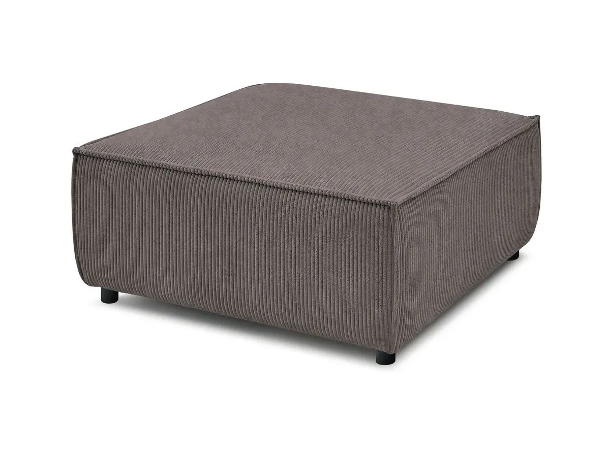 Pouf pour canapé modulable NIHAD tissu velours côtelé marron   BOBOCHIC