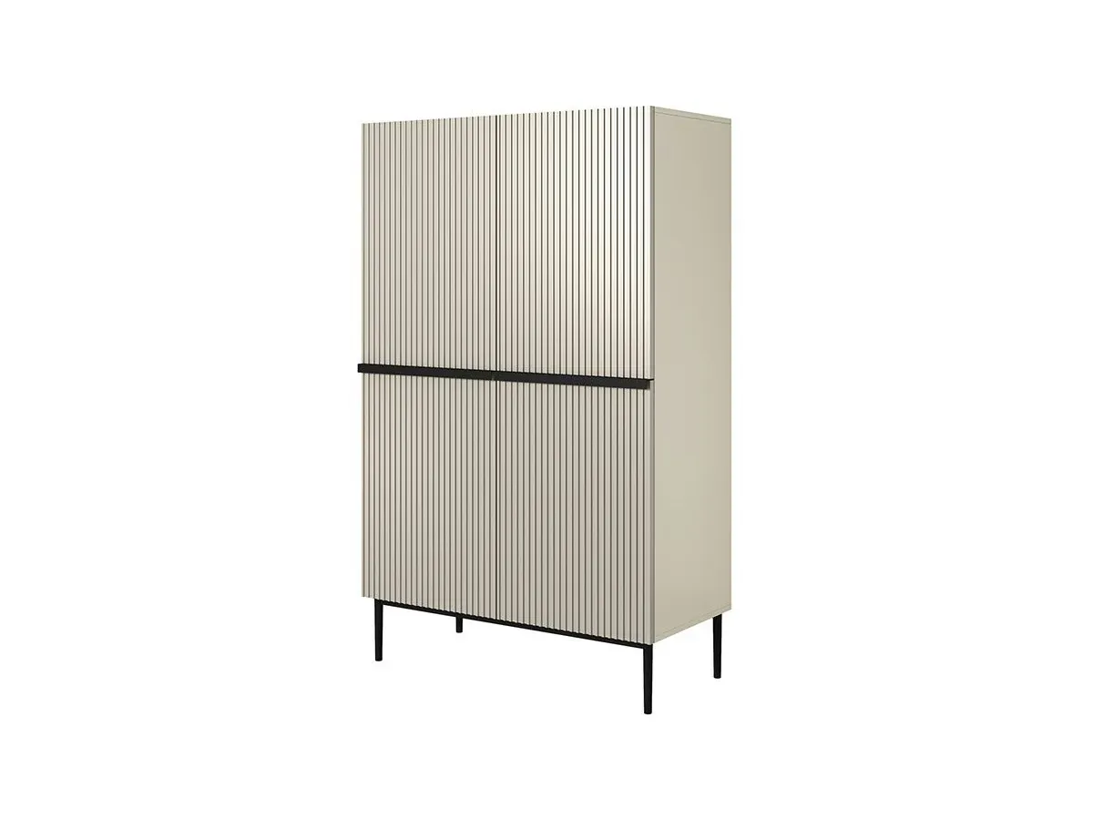 Buffet haut 2 portes 100 cm KASHA Pieds noir beige   BOBOCHIC