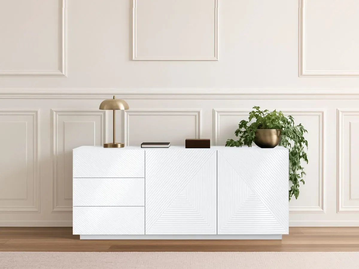 Buffet 2 portes 167 cm ALICE blanc   BOBOCHIC