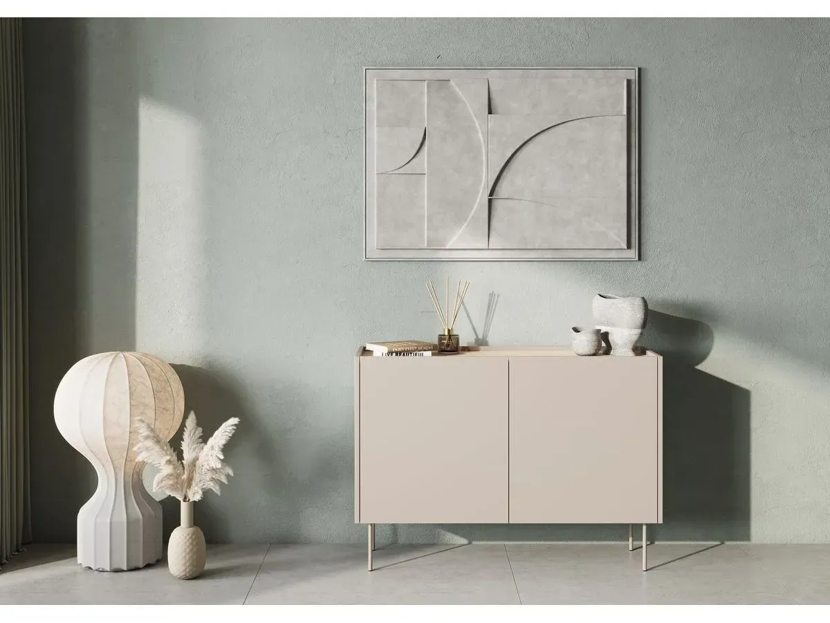 Buffet 2 portes 120 cm ATLAS beige   BOBOCHIC