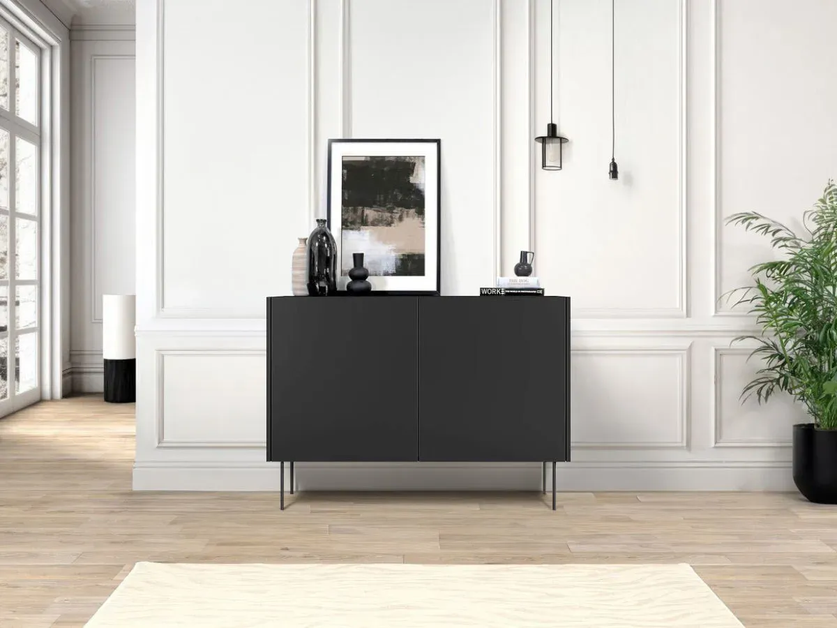 Buffet 2 portes 120 cm ATLAS noir   BOBOCHIC