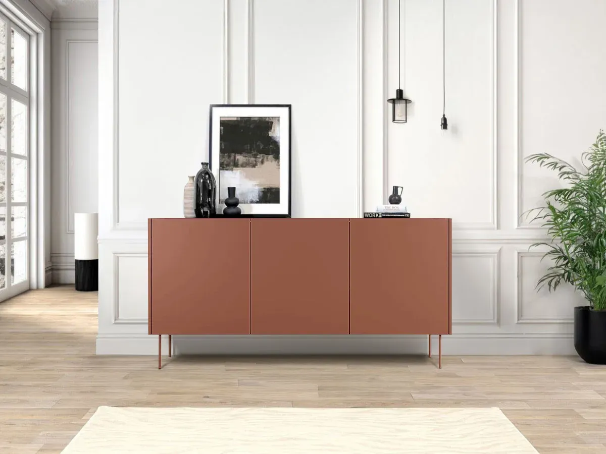 Buffet 3 portes 170 cm ATLAS rouge   BOBOCHIC