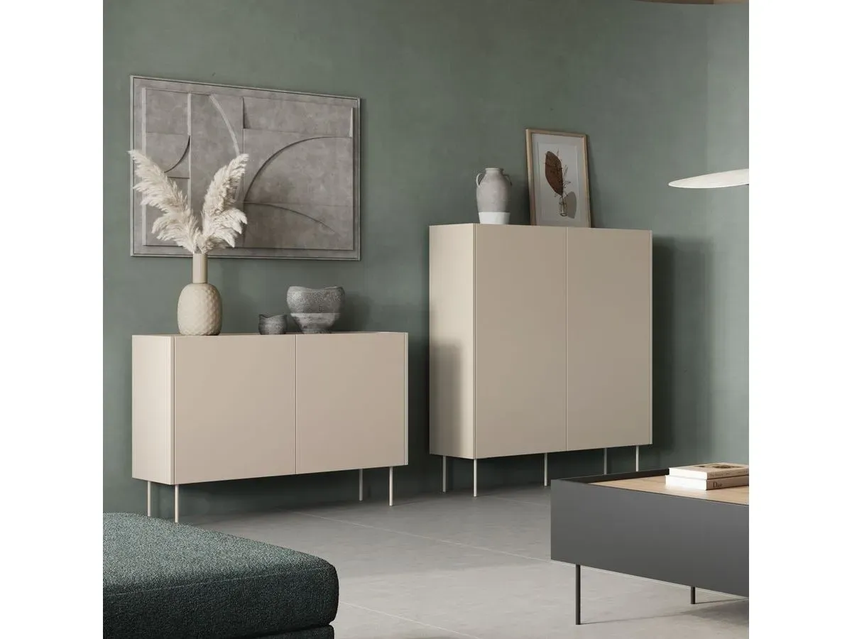 Buffet haut 2 portes 120 cm ATLAS beige   BOBOCHIC