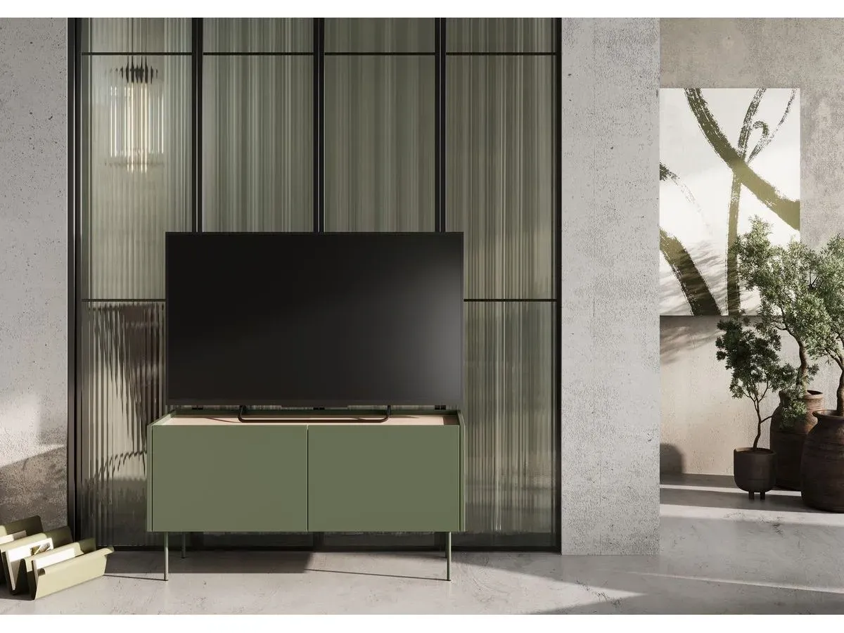 Meuble TV 2 portes 120 cm ATLAS vert   BOBOCHIC