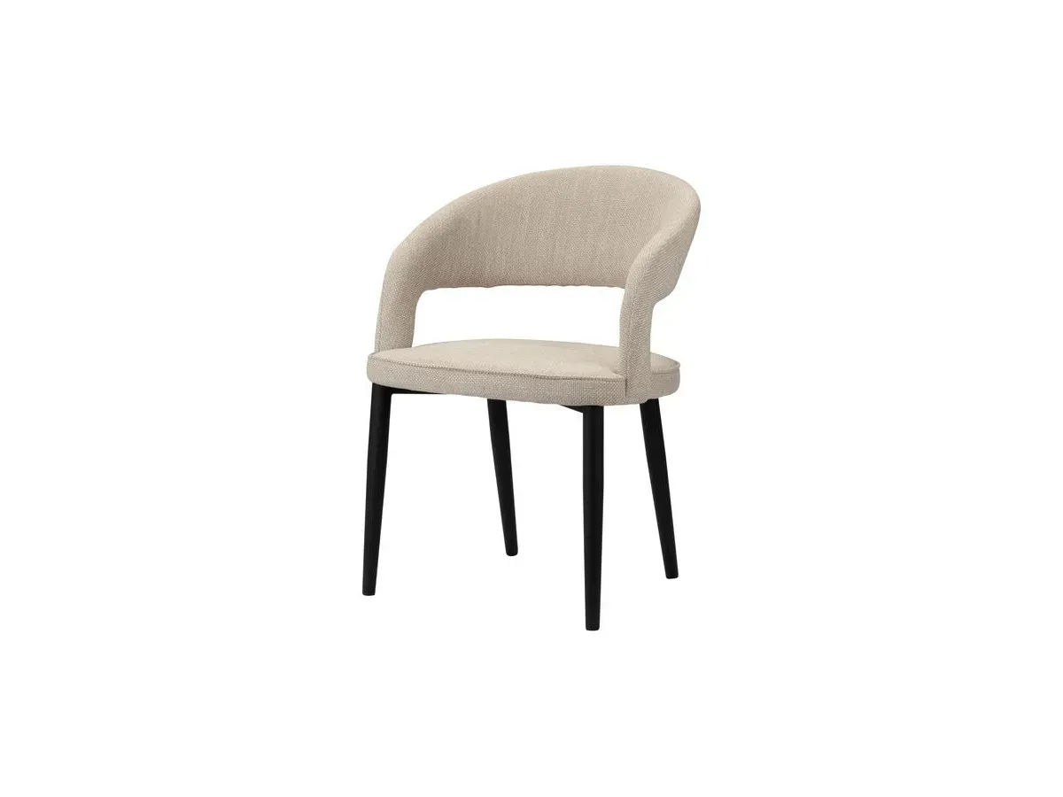 Lot de 2 chaises LOUIS tissu texturé beige   BOBOCHIC
