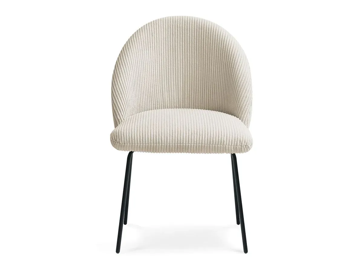 Lot de chaises LALIE tissu velours côtelé et pieds métal noir multicolore 3   BOBOCHIC