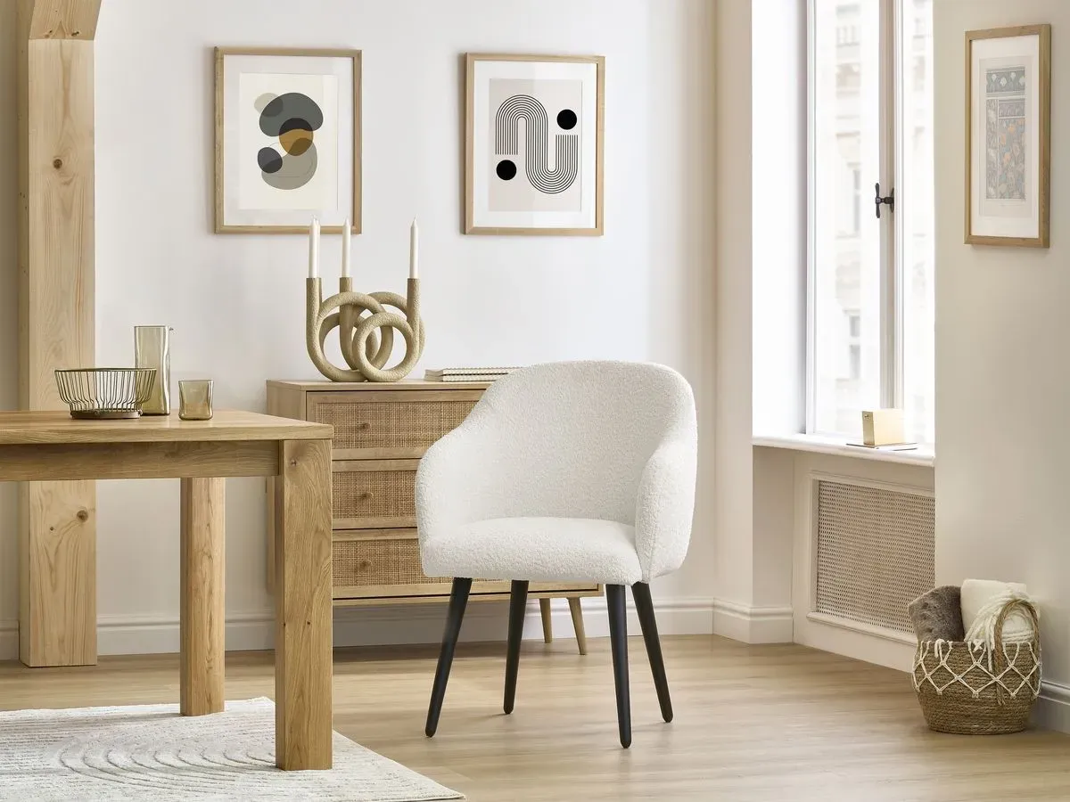 Lot de chaises SOPHIE tissu bouclette et pieds scandinaves noirs multicolore   BOBOCHIC