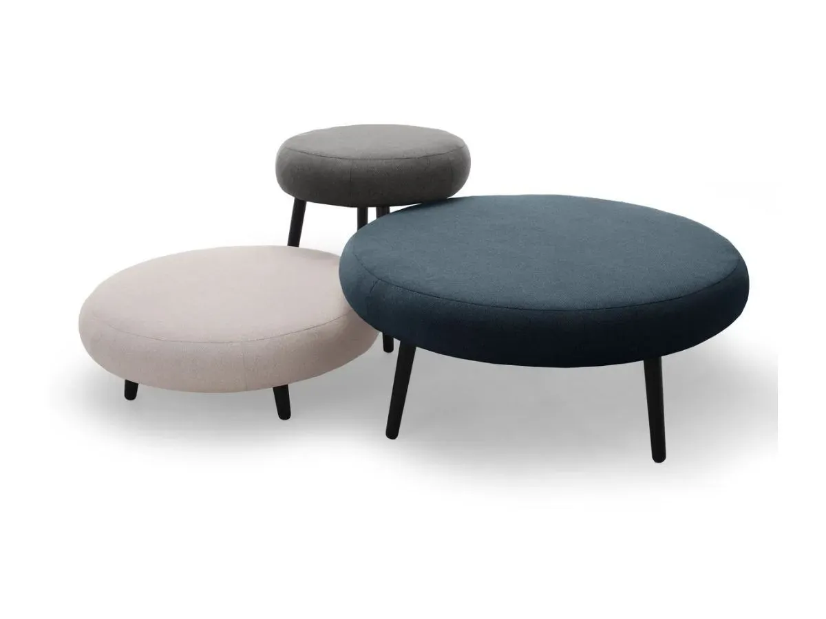 Lot de 3 poufs EDEN tissu lisse multicolore   BOBOCHIC