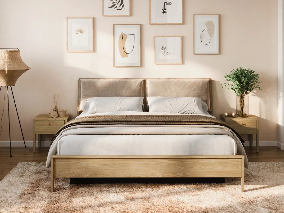 Lit coffre MADDY avec coussins  160x200  BOBOCHIC