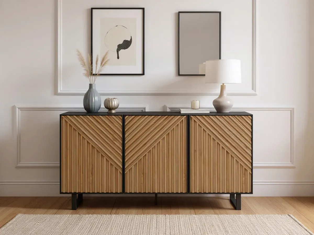 Buffet 3 portes 151 cm ALAIA effet chêne    BOBOCHIC