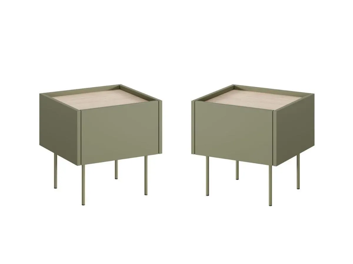 Lot de 2 chevets 1 tiroir ATLAS vert   BOBOCHIC