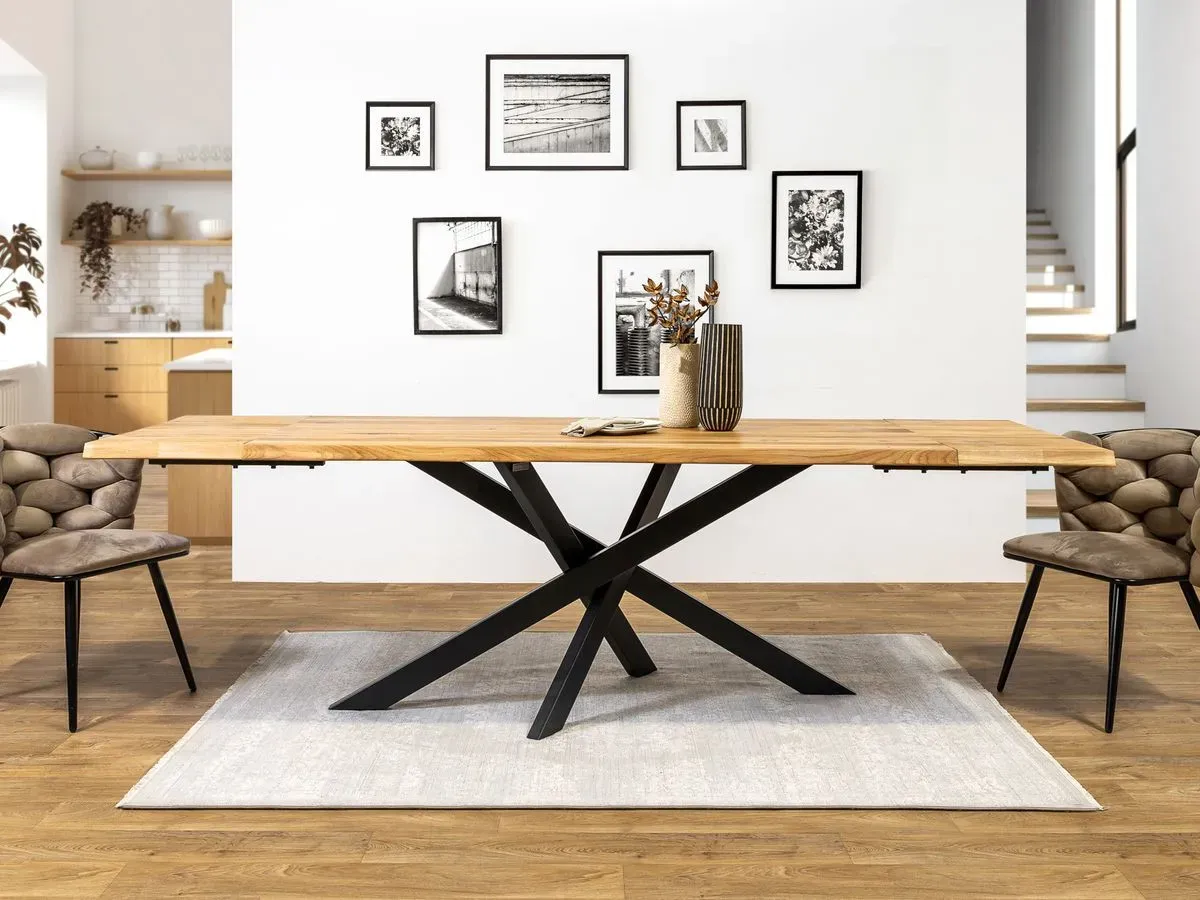 Table à manger extensible ALIZEE chêne massif  200 à 280 cm  BOBOCHIC