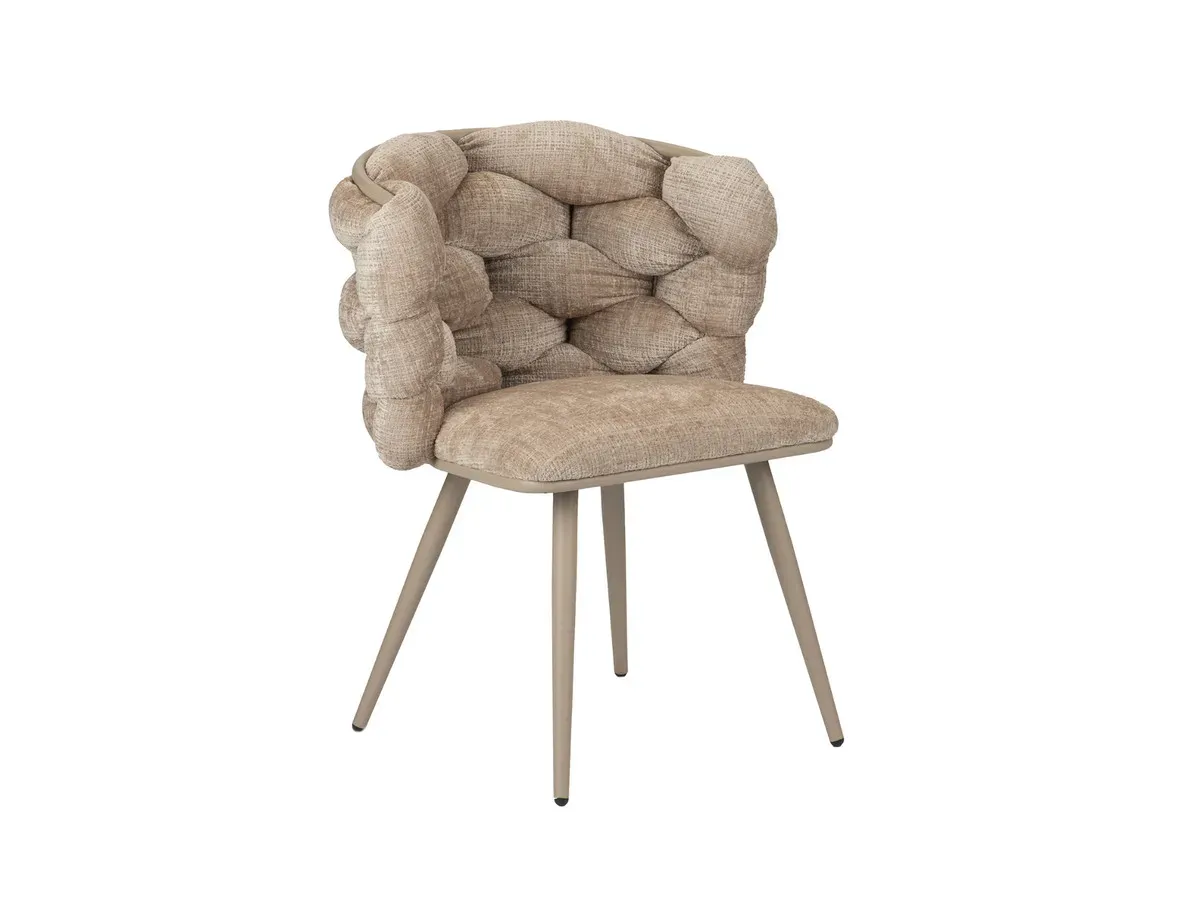 Lot de 2 chaises CHLOE Tissu texturé beige   BOBOCHIC