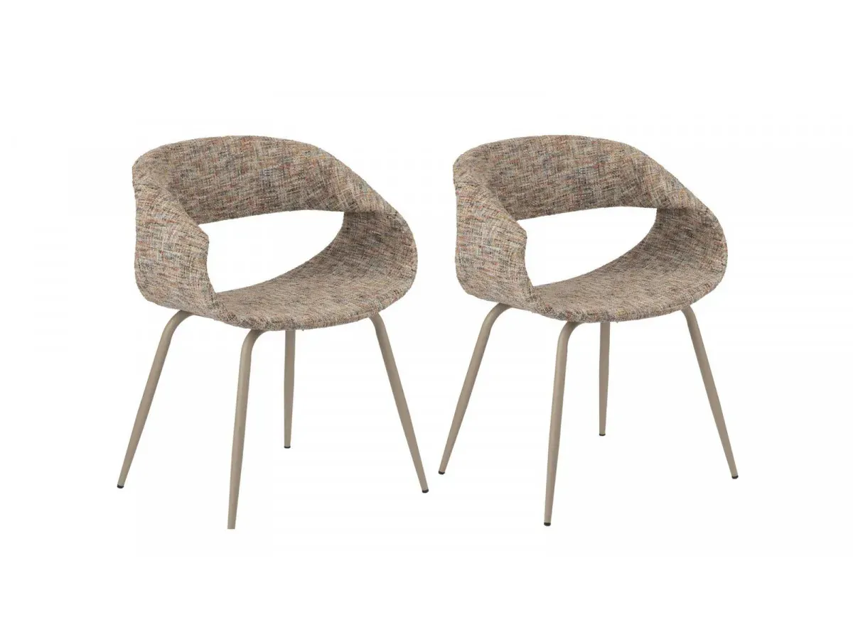Lot de 2 chaises ISABELLE tissu texturé    BOBOCHIC