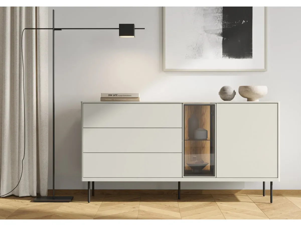 Buffet 2 portes 3 tiroirs 161 cm ESPERA avec LEDS    BOBOCHIC