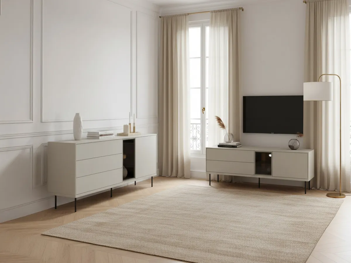Ensemble ESPERA avec buffet 161 cm + meuble TV 161 cm avec LEDS    BOBOCHIC