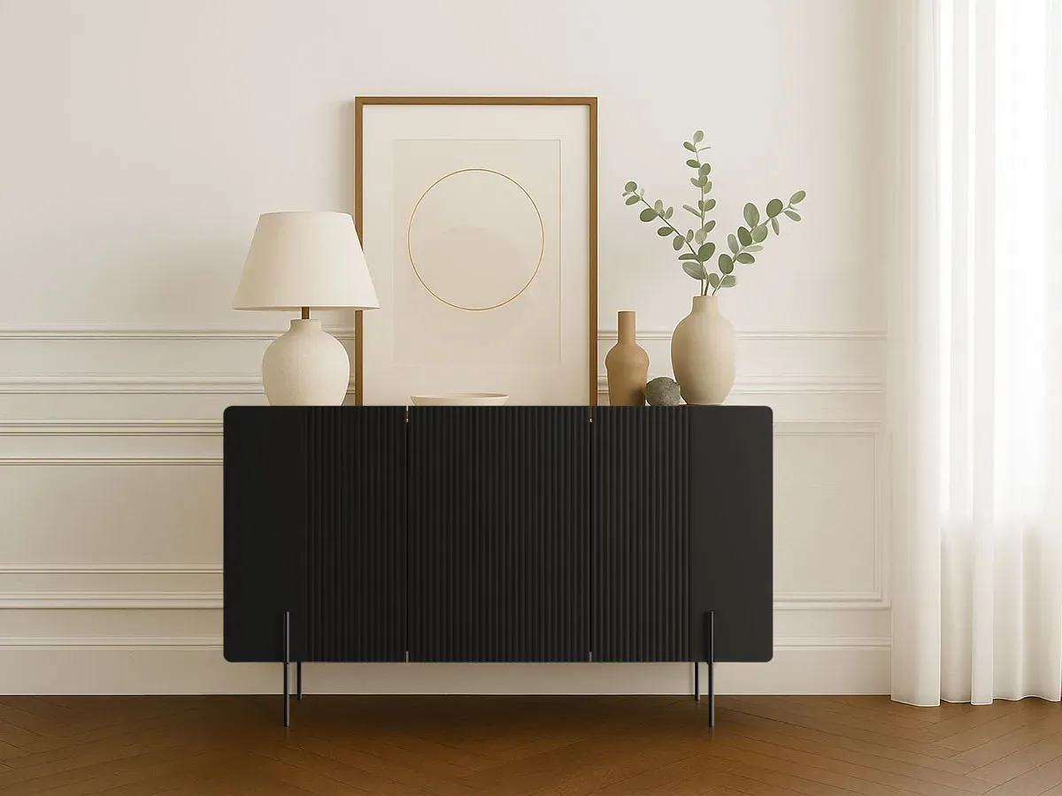 Buffet 3 portes 150 cm MATHILDE pieds noirs    BOBOCHIC