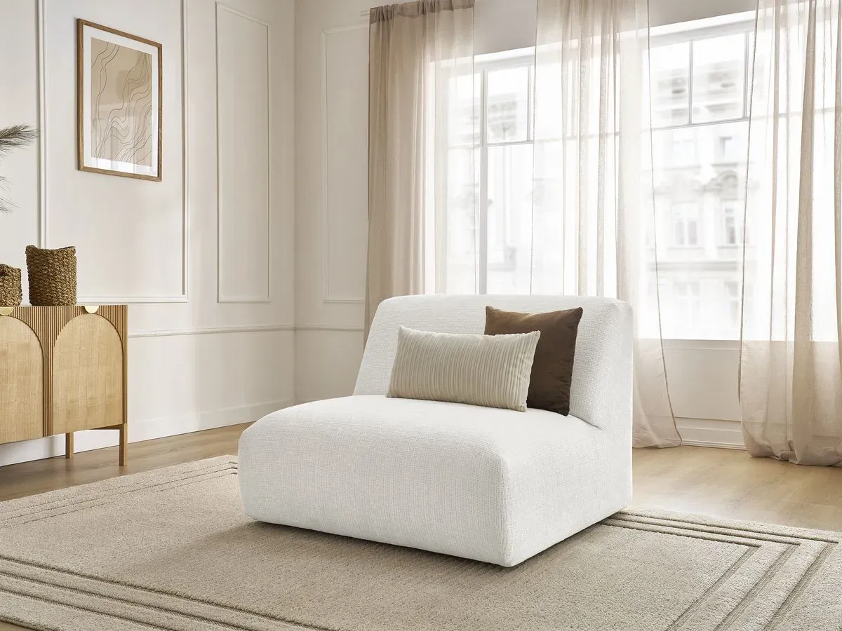 Chauffeuse 1 place pour canapé modulable SIRIUS tissu texturé blanc   BOBOCHIC 1 places
