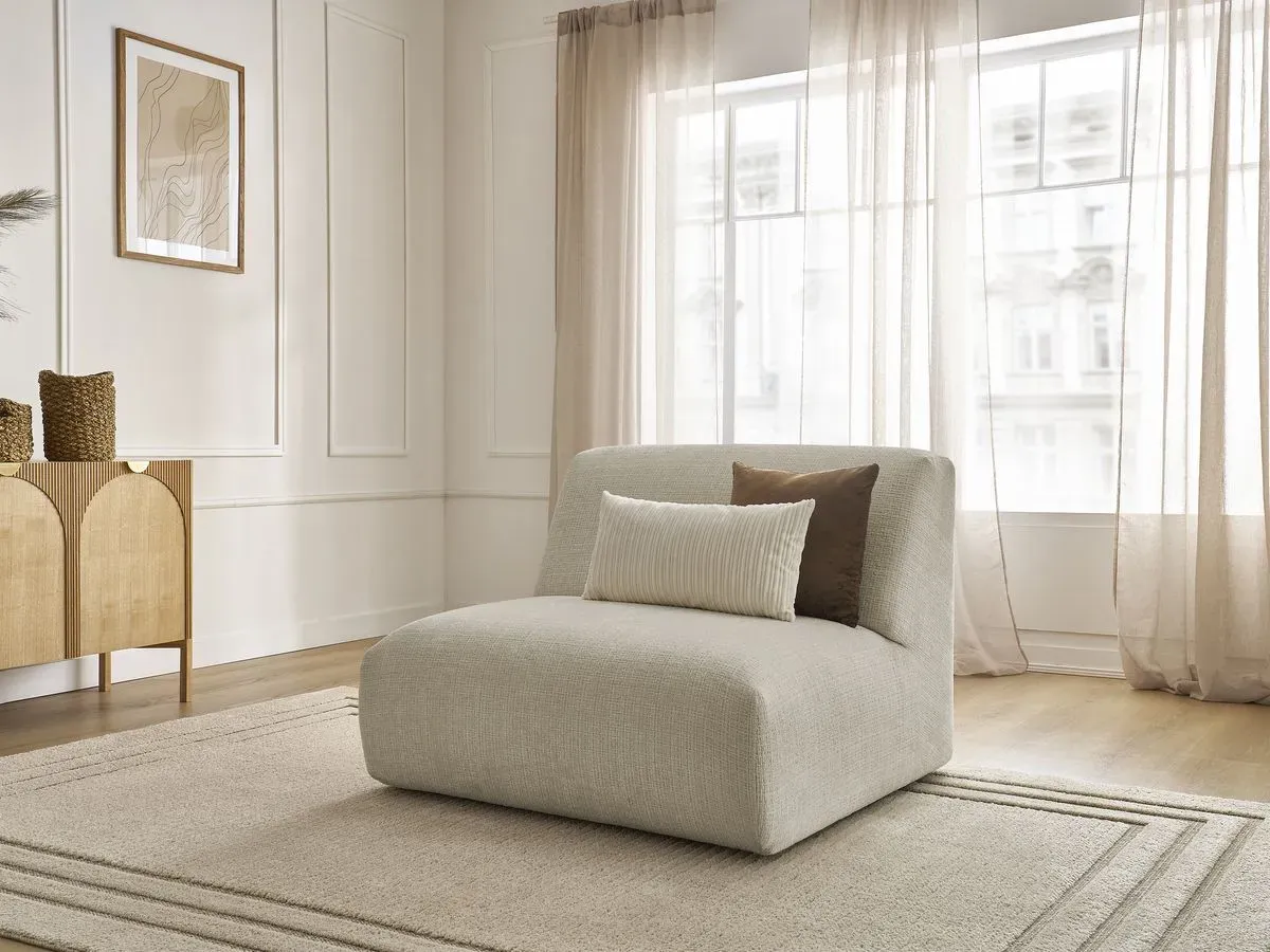 Chauffeuse 1 place pour canapé modulable SIRIUS tissu texturé beige   BOBOCHIC 1 places
