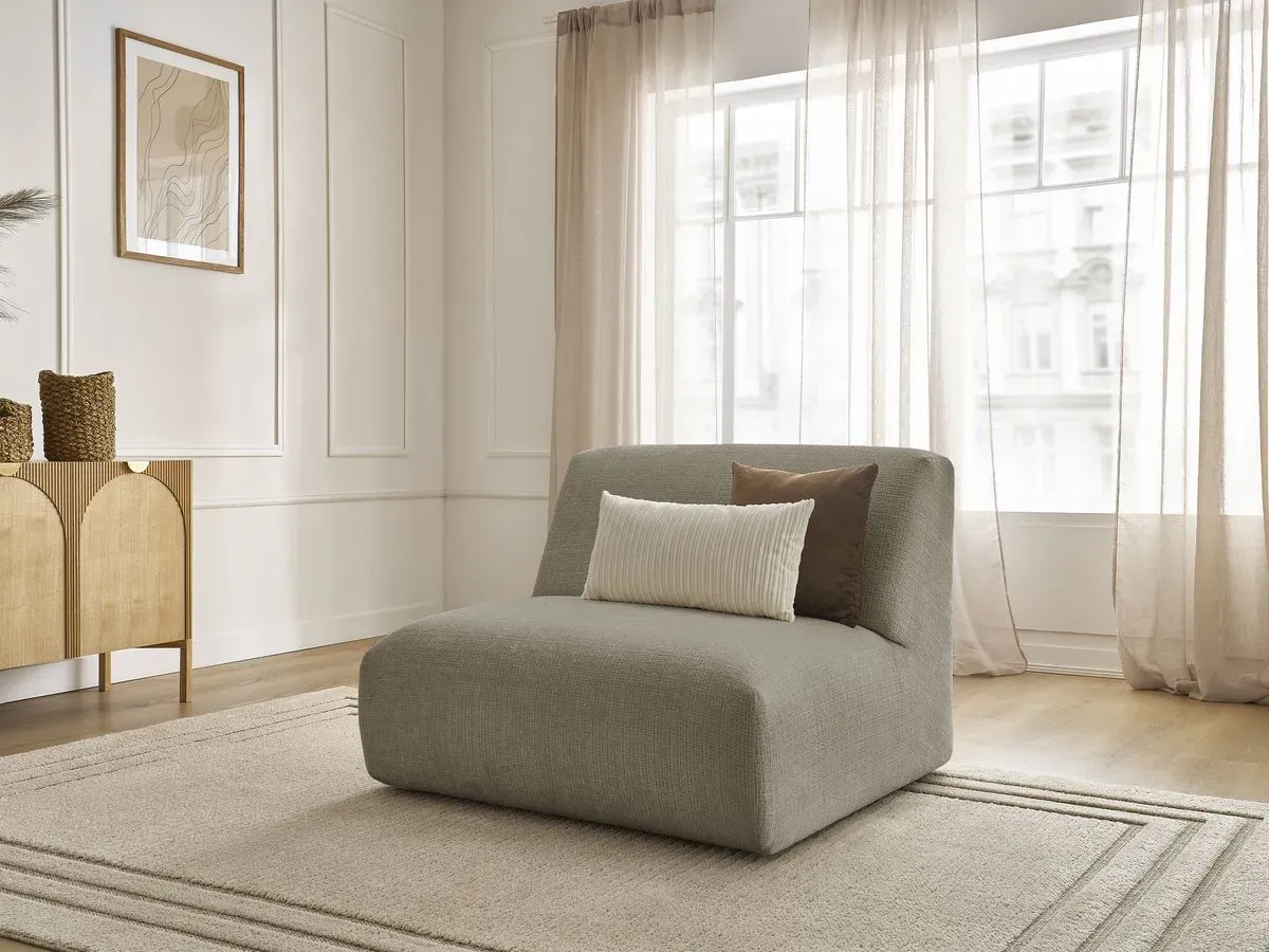 Chauffeuse 1 place pour canapé modulable SIRIUS tissu texturé taupe   BOBOCHIC 1 places