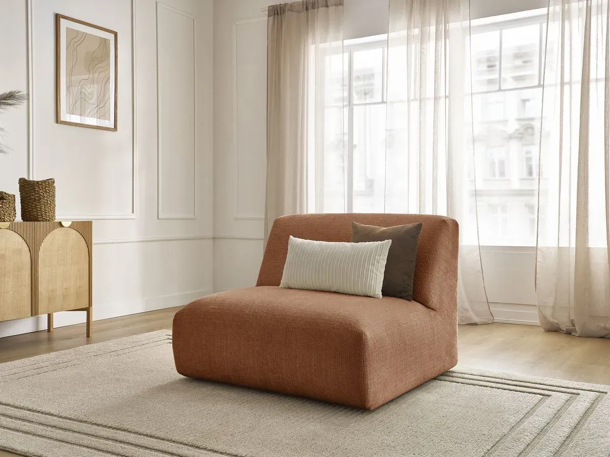 Chauffeuse 1 place pour canapé modulable SIRIUS tissu texturé orange   BOBOCHIC 1 places