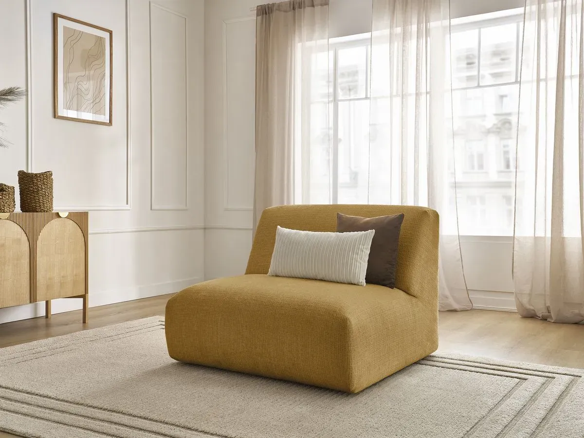 Chauffeuse 1 place pour canapé modulable SIRIUS tissu texturé jaune   BOBOCHIC 1 places