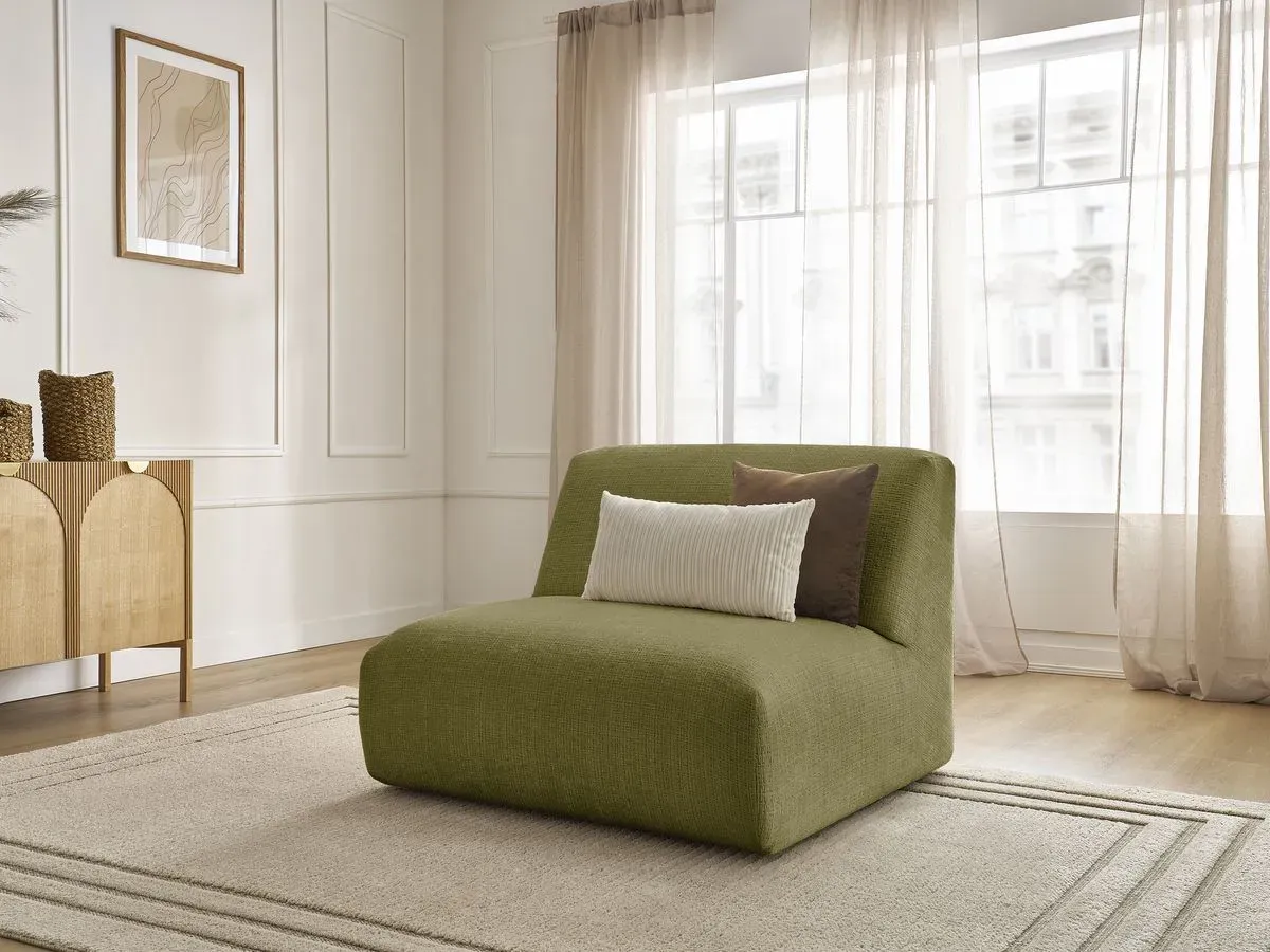Chauffeuse 1 place pour canapé modulable SIRIUS tissu texturé vert   BOBOCHIC 1 places