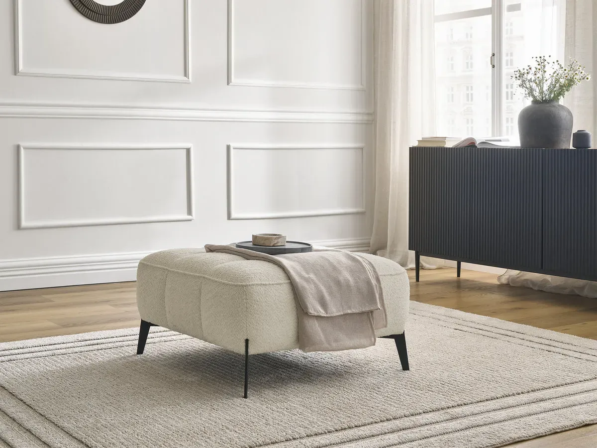 Pouf ANIS tissu bouclette beige   BOBOCHIC