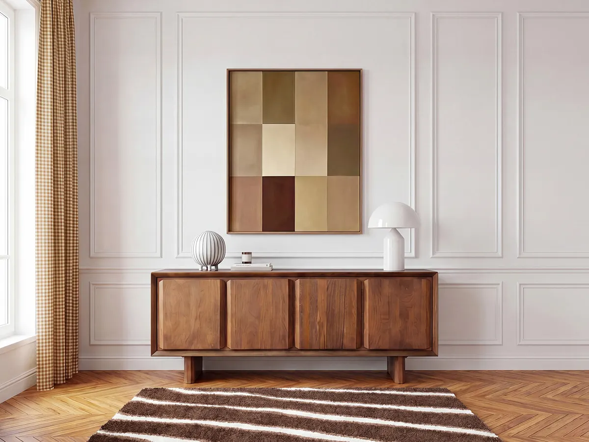 Buffet 4 portes 200 cm BELLECOUR bois massif de manguier    BOBOCHIC