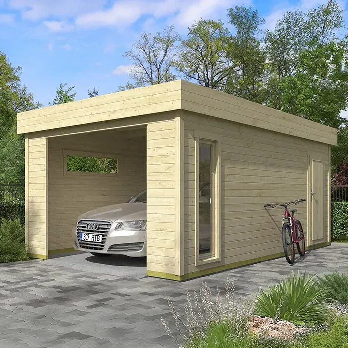 Garage en bois premium – Durable, fonctionnel et au design intemporel | Garage en bois Premium