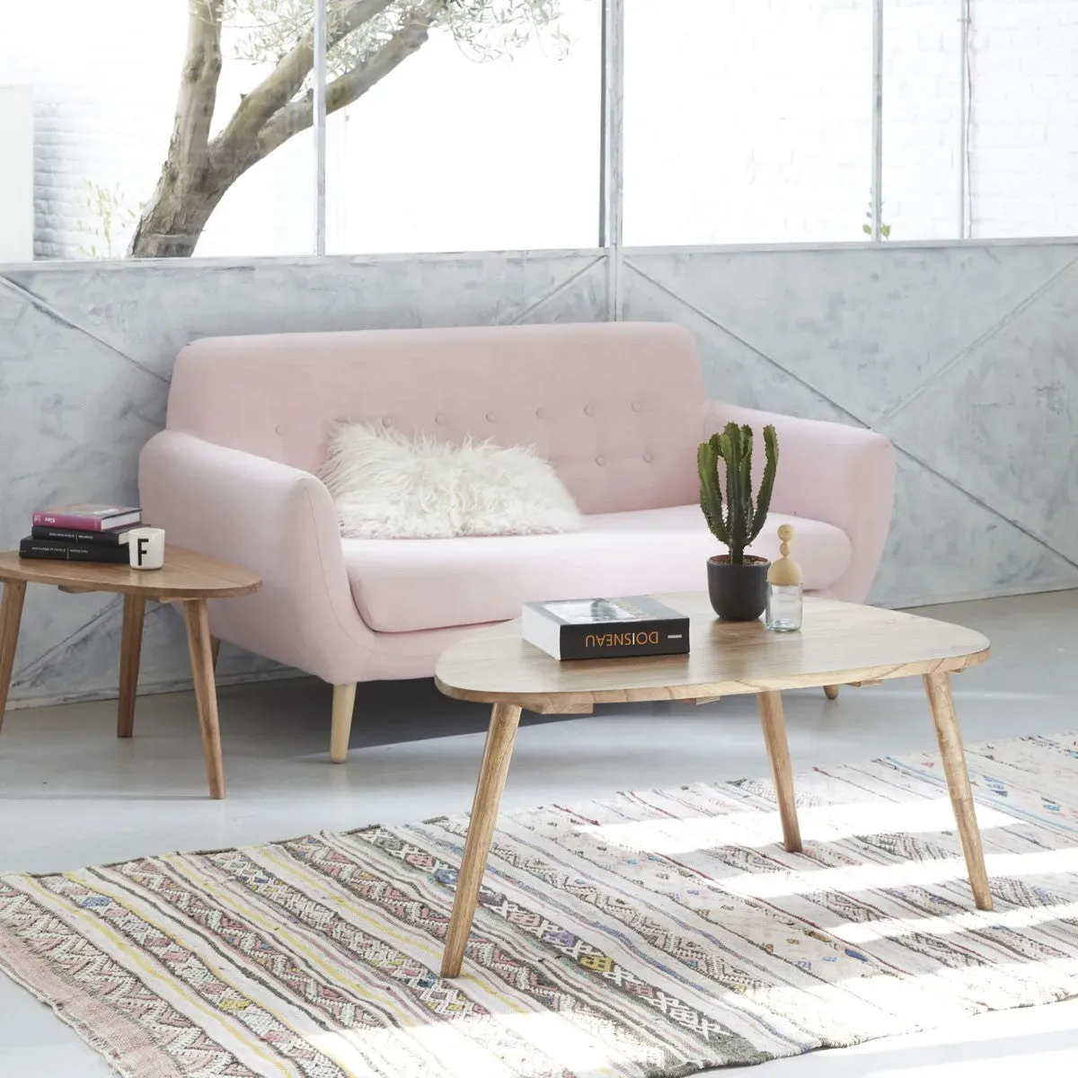 Table basse en mindi massif 100 cm