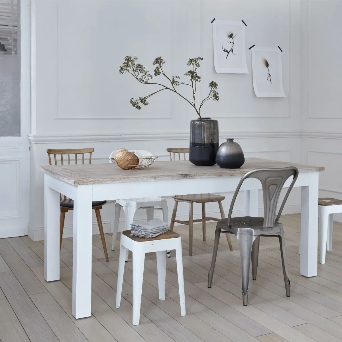 Table en acajou et teck massif 8 pers.