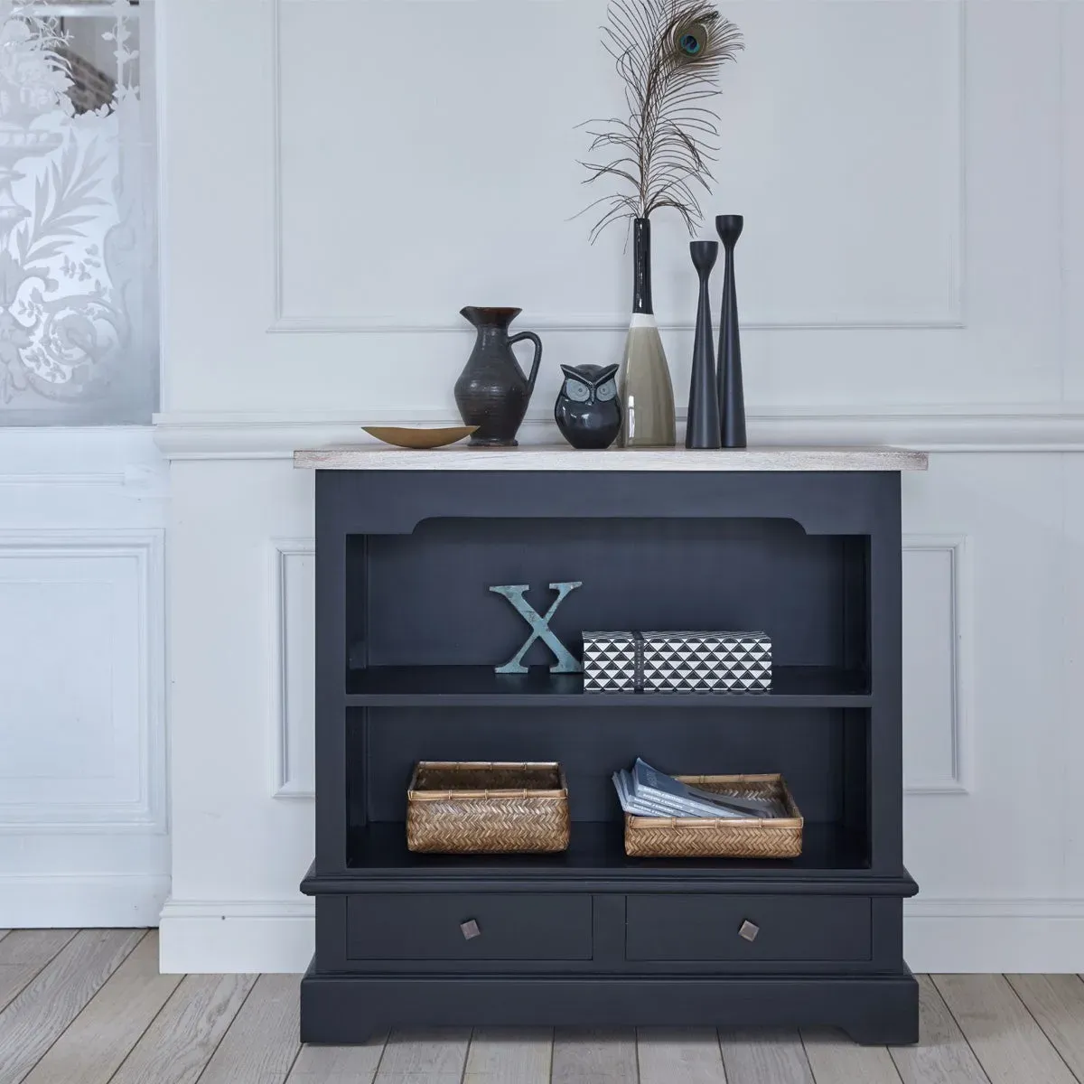 Commode en acajou massif et teck 95 cm