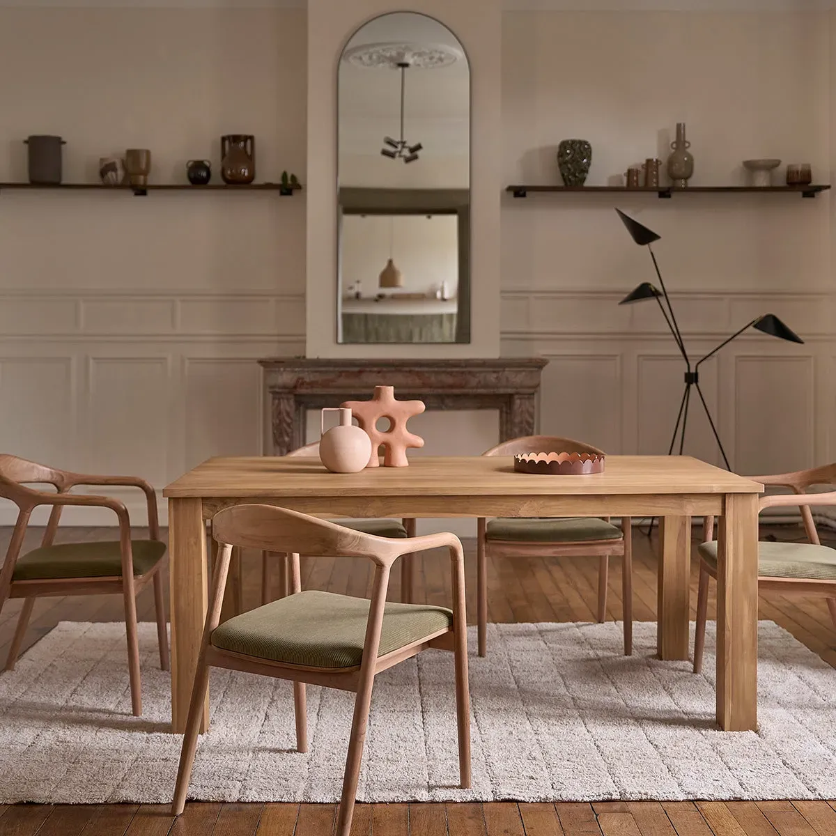 Table en bois teck massif 8 pers.