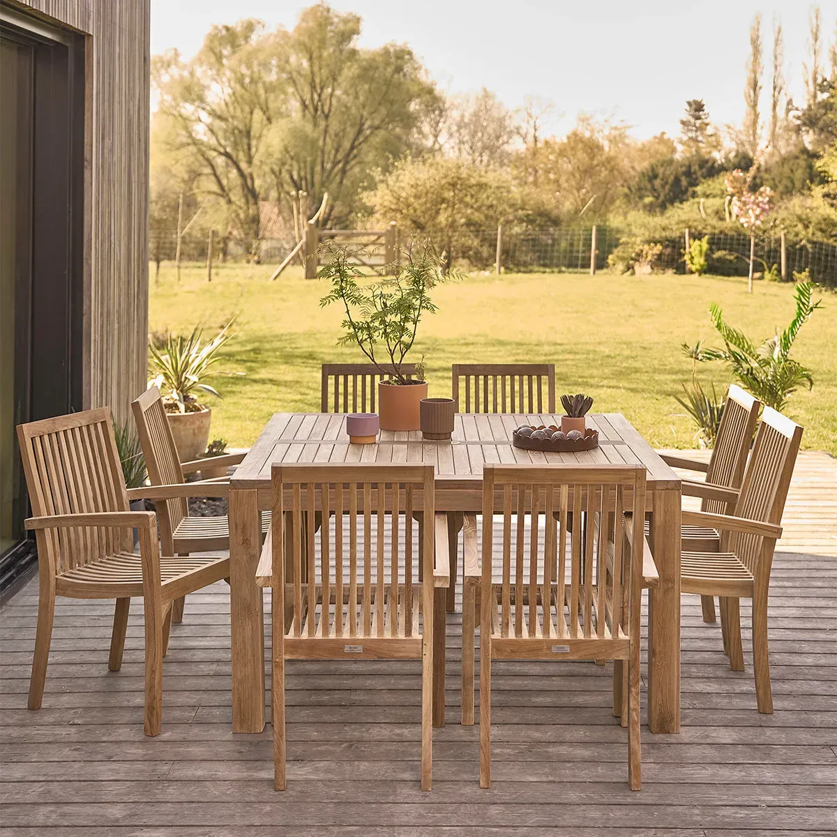 Salon de jardin en teck massif 8 places