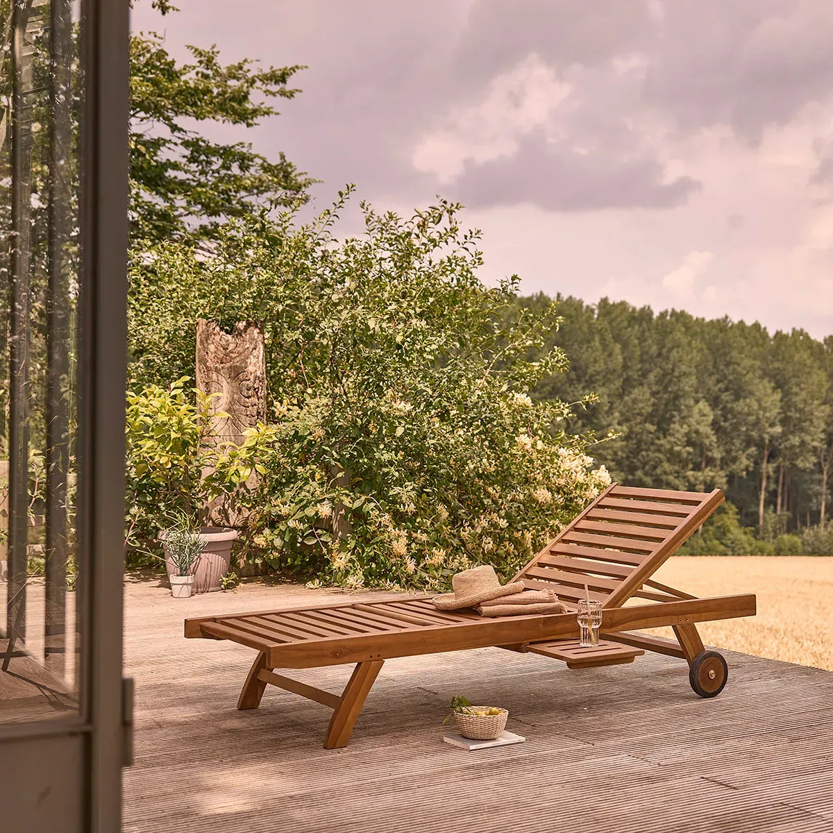 Bain de soleil en teck huilé massif
