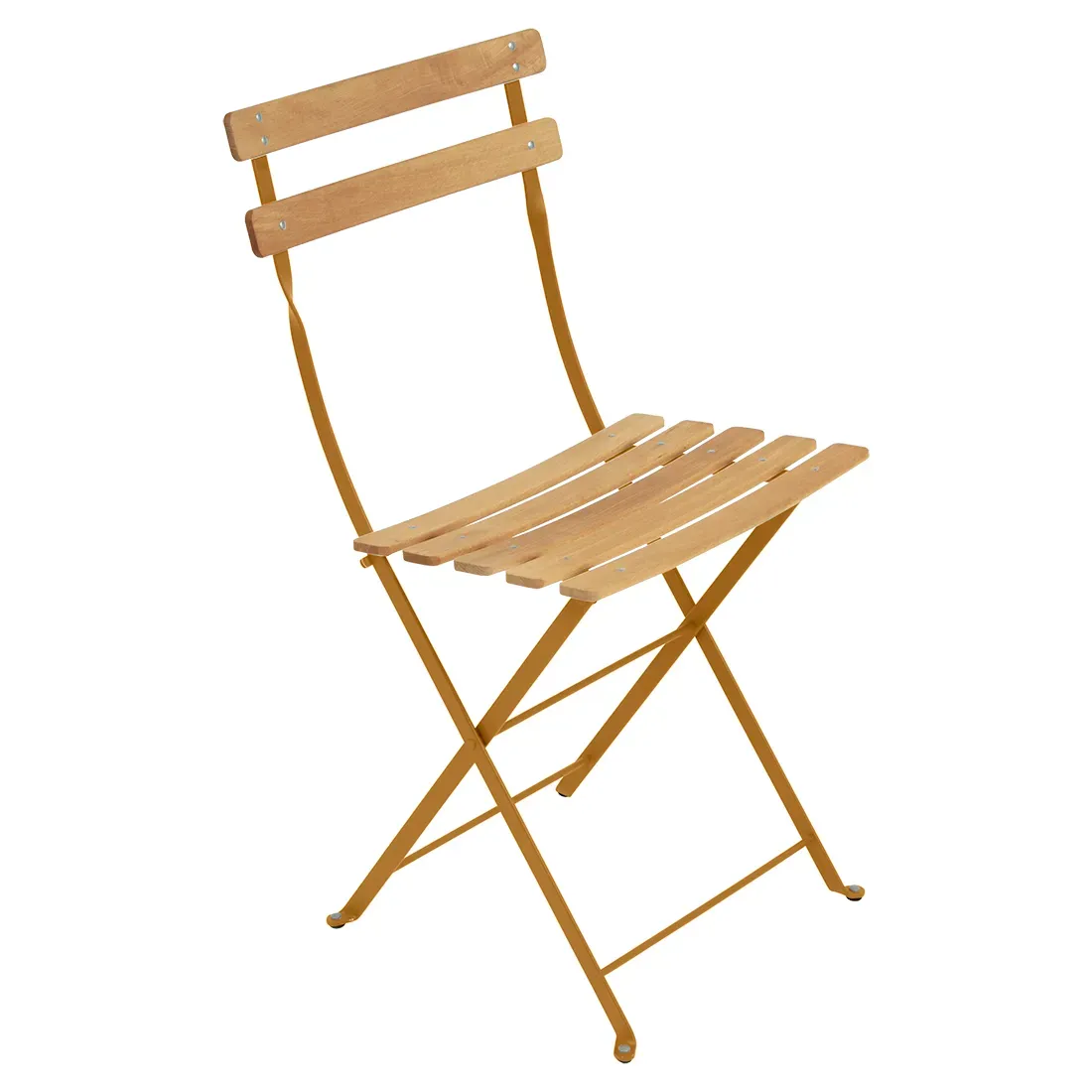 Lot de 2 Chaises Pliantes Bistro Naturel en Acier et en Bois