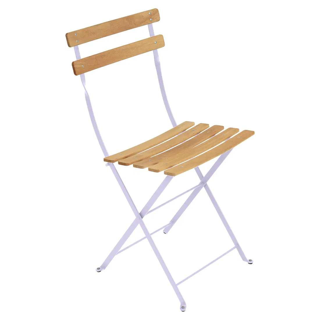 Lot de 2 Chaises Pliantes Bistro Naturel en Acier et en Bois