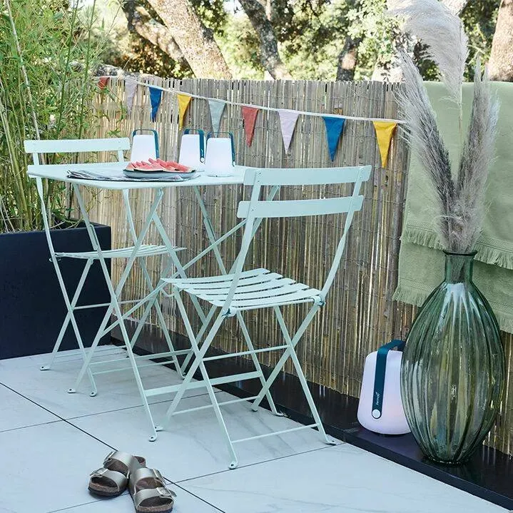 Lot de 2 Chaises Pliantes Bistro Métal en Acier