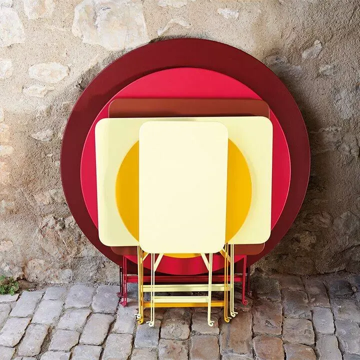 Table Ronde Pliante Ø117 cm Bistro en Acier