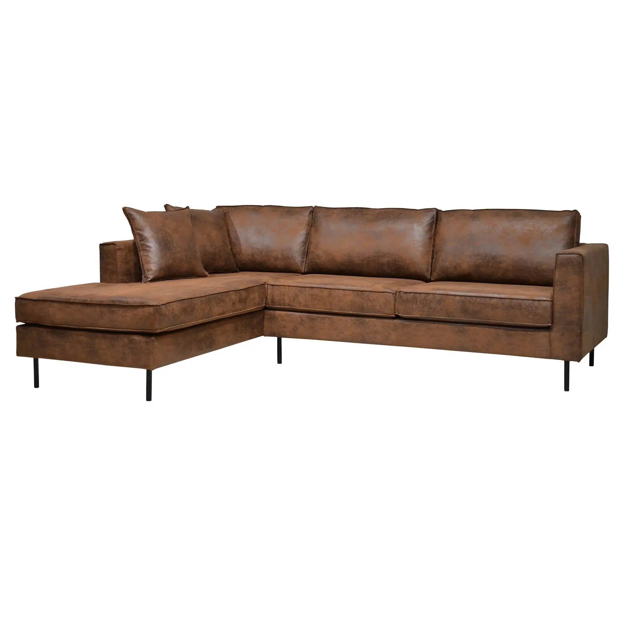 Canapé d'angle microfibre aspect cuir vieilli Pittsburgh