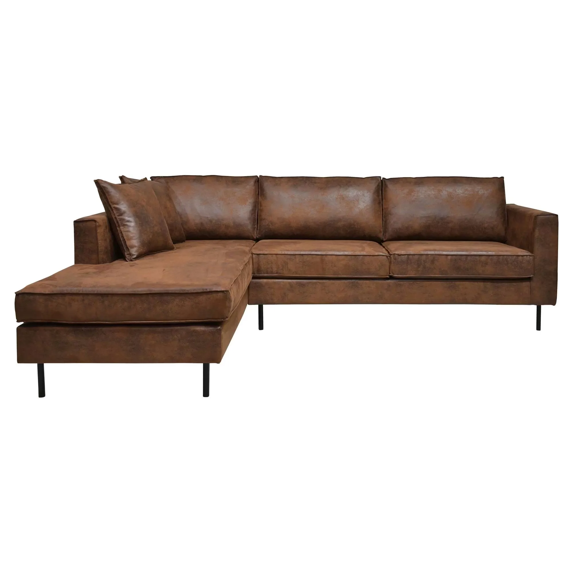 Canapé d'angle microfibre aspect cuir vieilli Pittsburgh