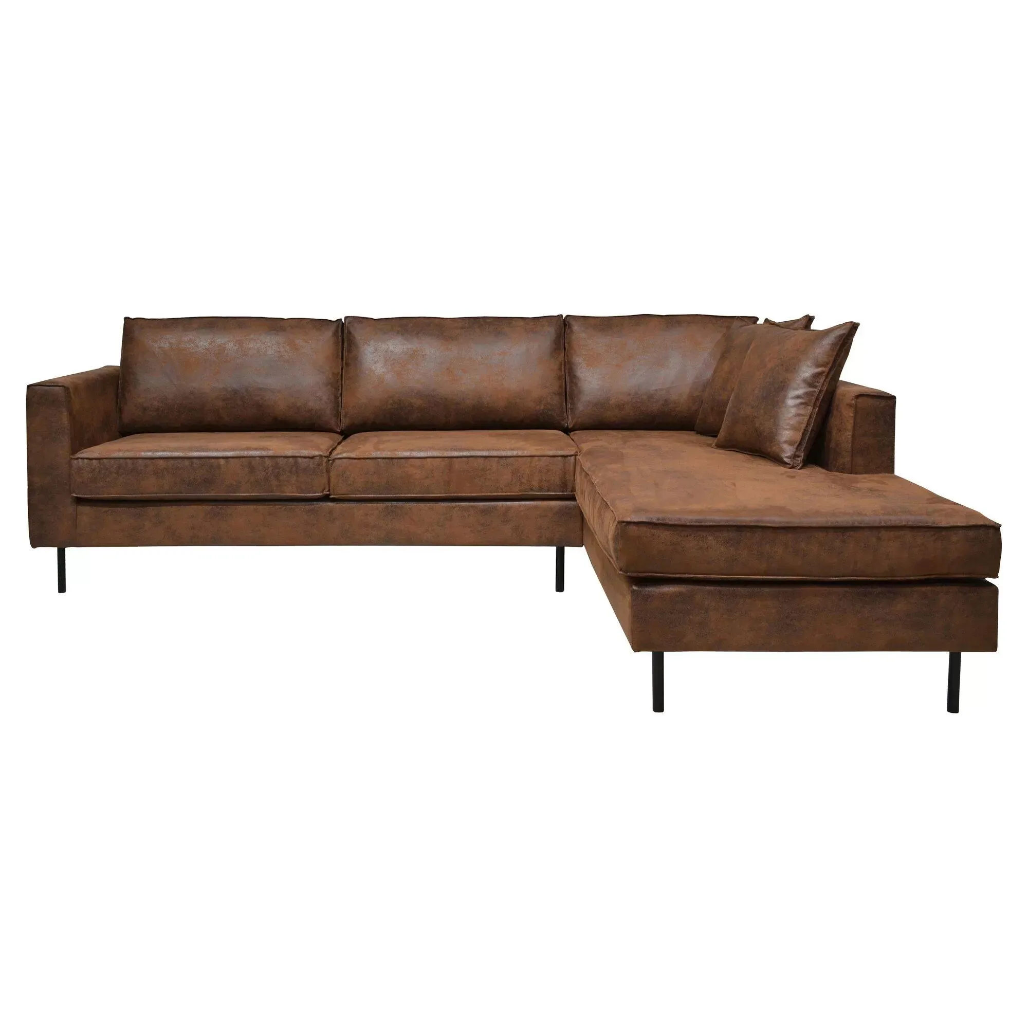 Canapé d'angle microfibre aspect cuir vieilli Pittsburgh