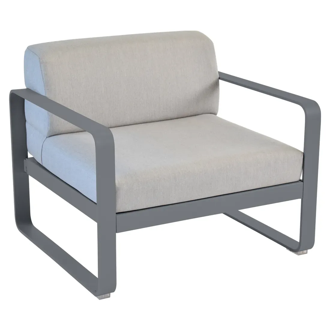 Fauteuil Bellevie Gris Flanelle en Aluminium