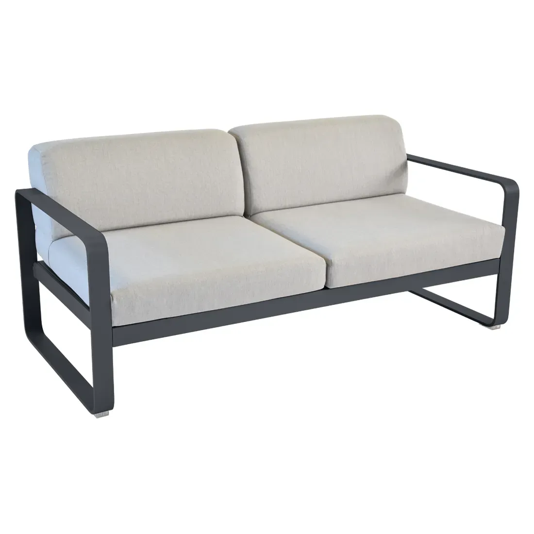 Canapé 2 Places Bellevie Gris Flanelle en Aluminium