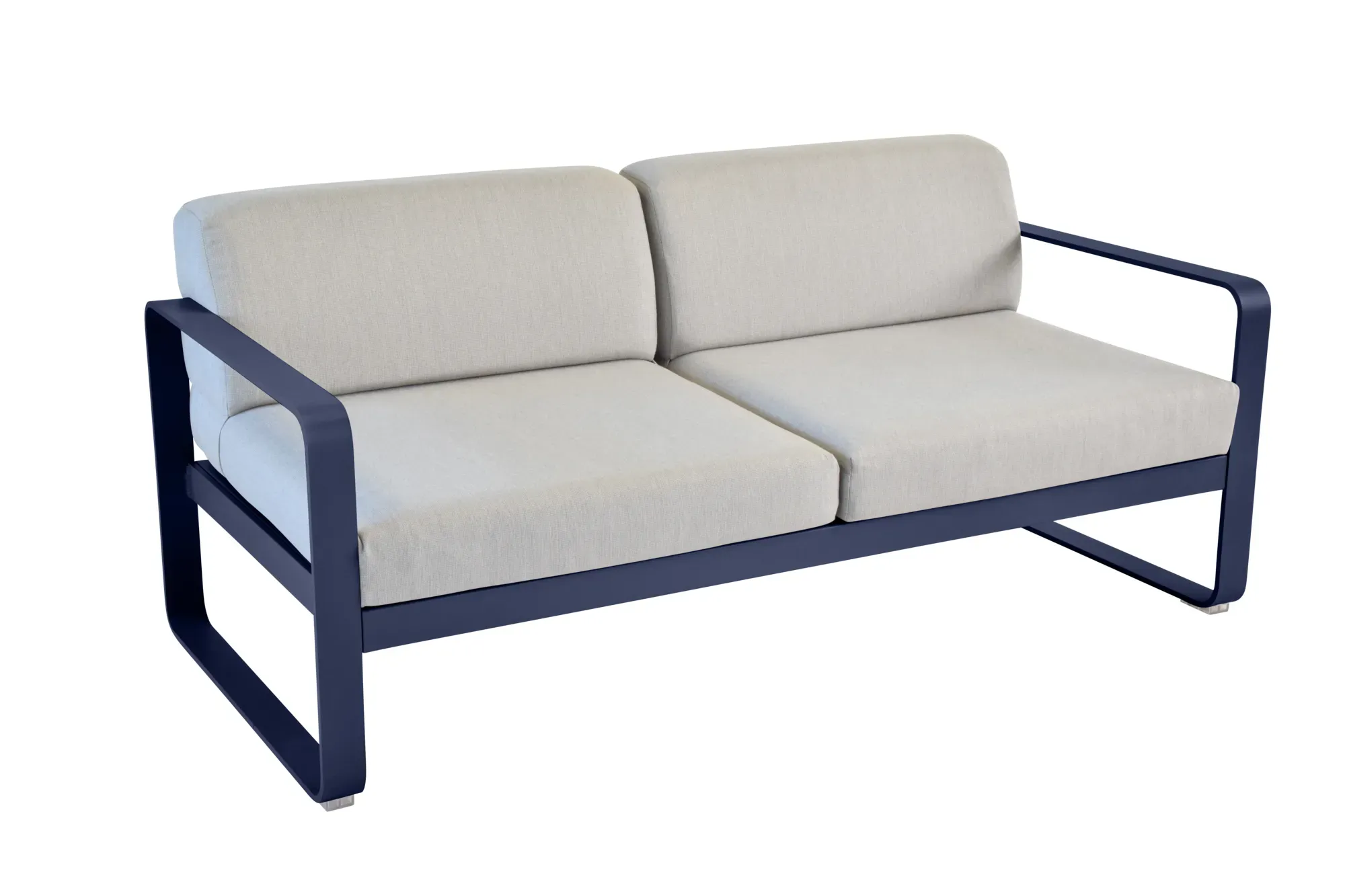 Canapé 2 Places Bellevie Gris Flanelle en Aluminium